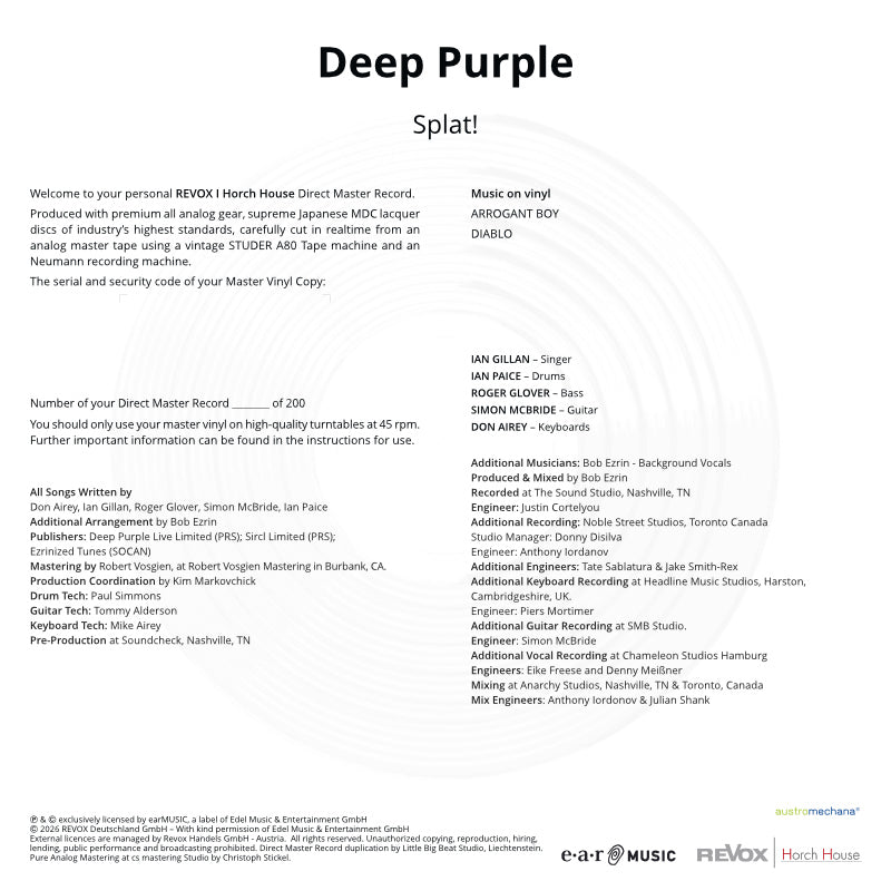 Deep Purple - Arrogant Boy & Diablo Limited Single Edition (Master Record)