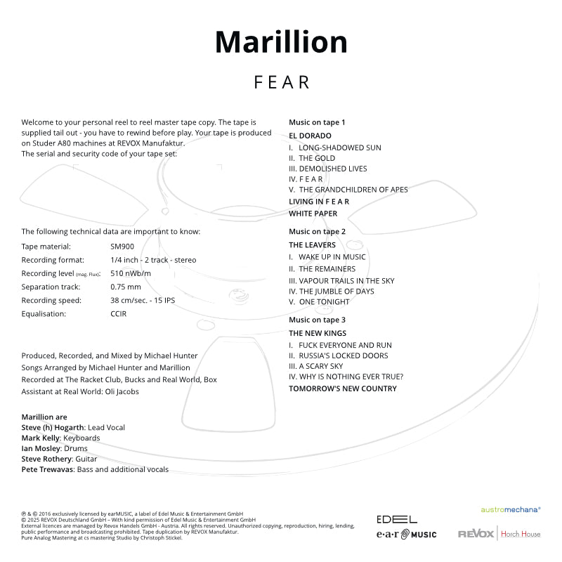 Marillion Fear Credits