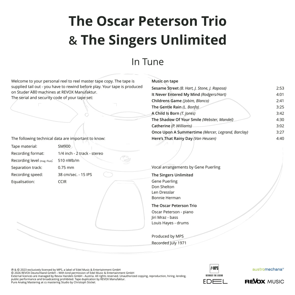 Oscar Peterson & The Singers Unlimited - Intune