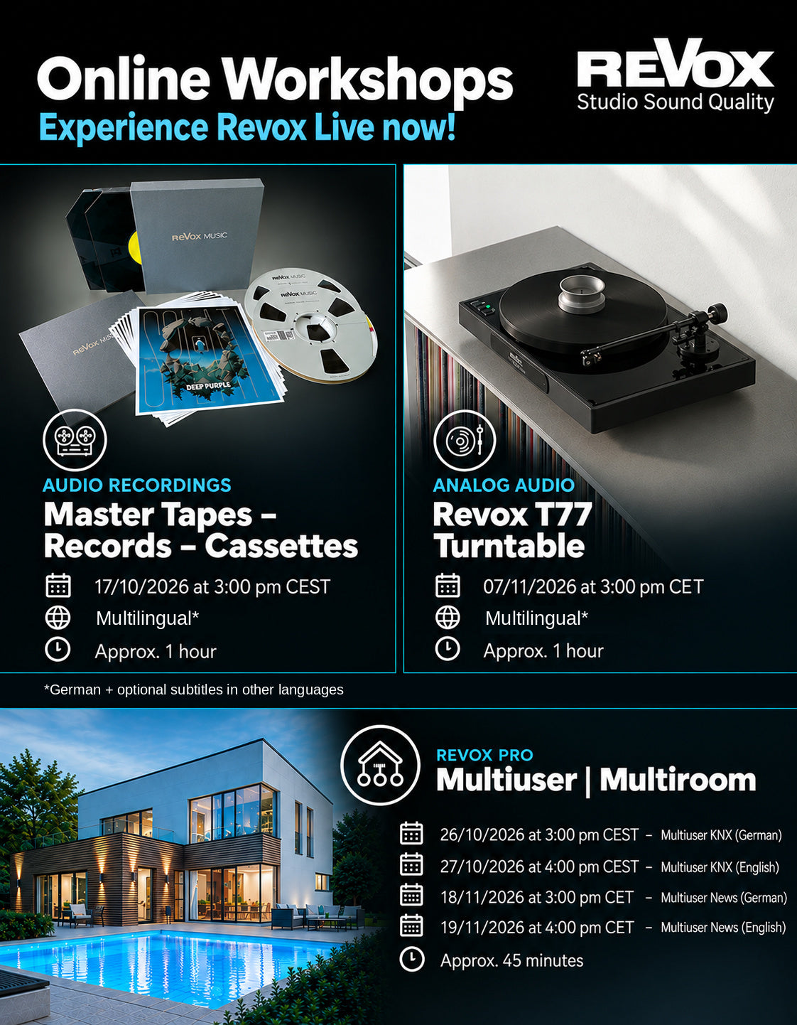 Kommende Revox Workshops