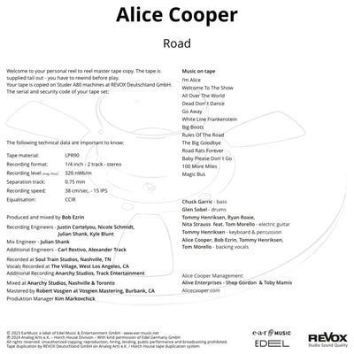 Alice Cooper Road Credits