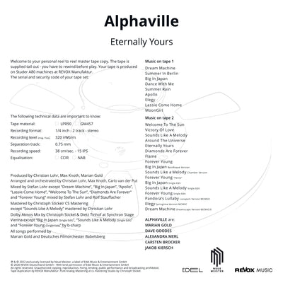 Alphaville - Eternally Yours (Tonband)
