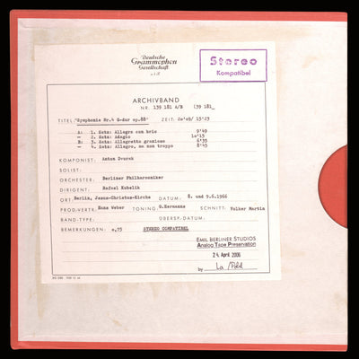 Antonin Dvorak Symphony No 8 Original Master Tape