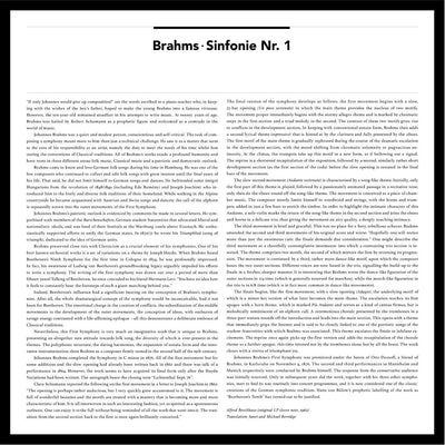 Johannes Brahms Symphony No 1 Inlay