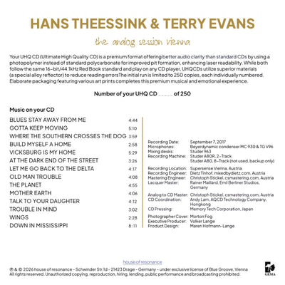 Hans Theessink & Terry Evans - the analog session vienna (UHQ CD)