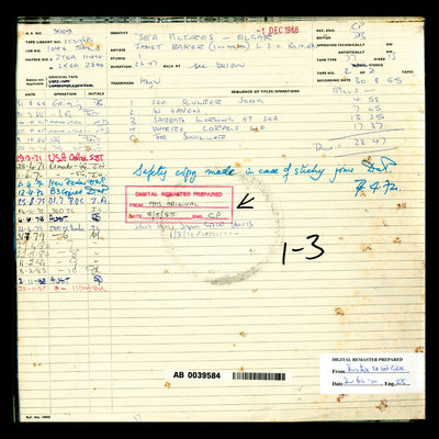 Edward Elgar Cello Concerto and Sea Pictures Original Master Tape 1