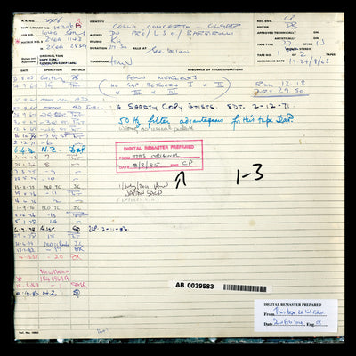 Edward Elgar Cello Concerto and Sea Pictures Original Master Tape 2