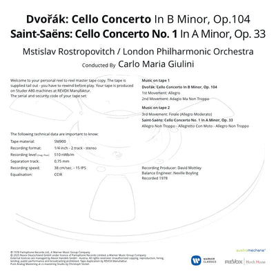 Guilini Rostropovitch Dvorak Cello Concerto Credits