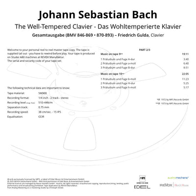 Friedrich Gulda Bach The Well-Tempered Clavier Credits Part 2/3