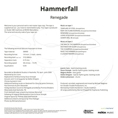 HammerFall - Renegade (Tonband)