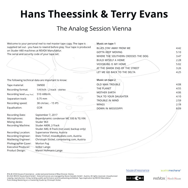 Hans Theessink & Terry Evans - the analog session vienna (Master Tape)