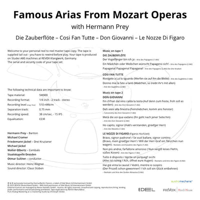 Famous Arias from Mozart Operas with Hermann Prey Credits