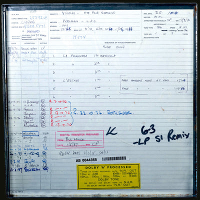 Itzhak Perlman Vivaldi Four Seasons Original Master Tape 1