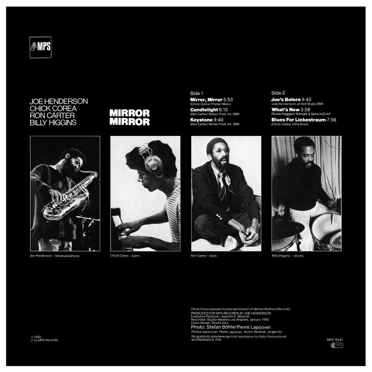 Joe Henderson Chick Correa Mirror Mirror Cover Backside 