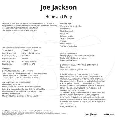 Joe Jackson - Hope and Fury (Tonband)