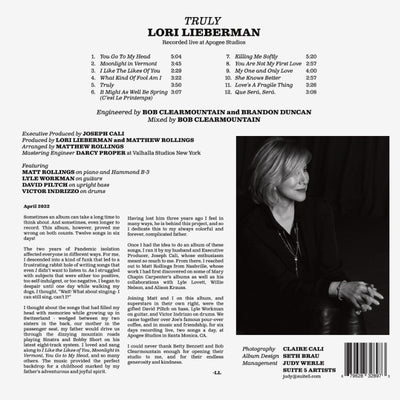 Lori Lieberman Truly Cover Backside