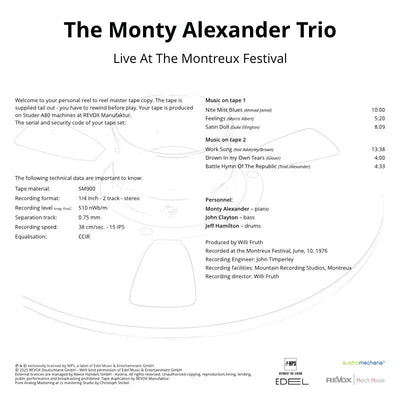 Monty Alexander Live At The Montreux Festival Credits