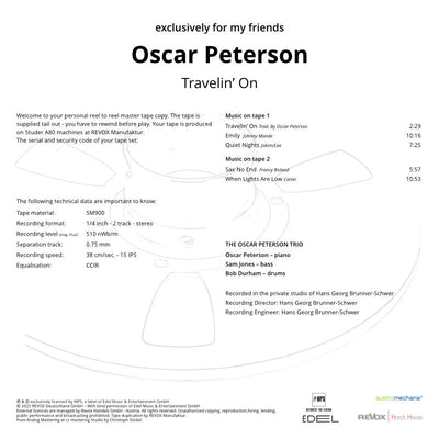 Oscar Peterson Travelin' On Credits