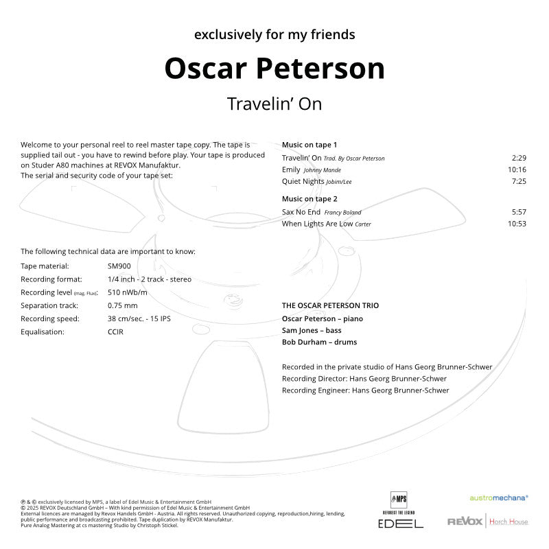 Oscar Peterson Travelin' On Credits