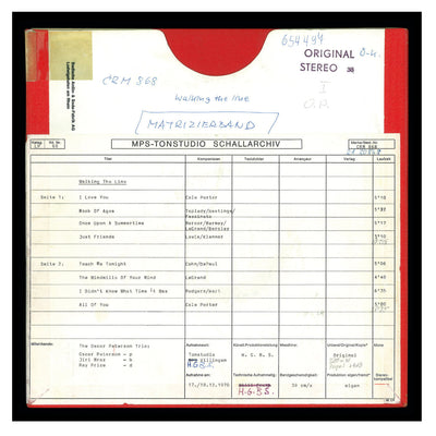 Oscar Peterson Walking The Line Original Master Tape