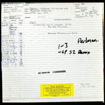 Itzhak Perlman Tchaikovsky Violin Concerto Original Master Tape 2