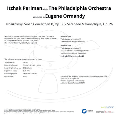 Itzhak Perlman Tchaikovsky Violin Concerto Credits