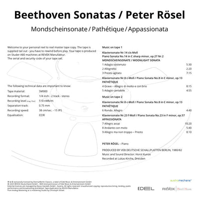 Peter Rosel Beethoven Sonatas Credits