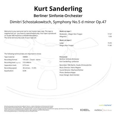 Kurt Sanderling Dimitri Schostakowitsch Symphony No 5 Credits