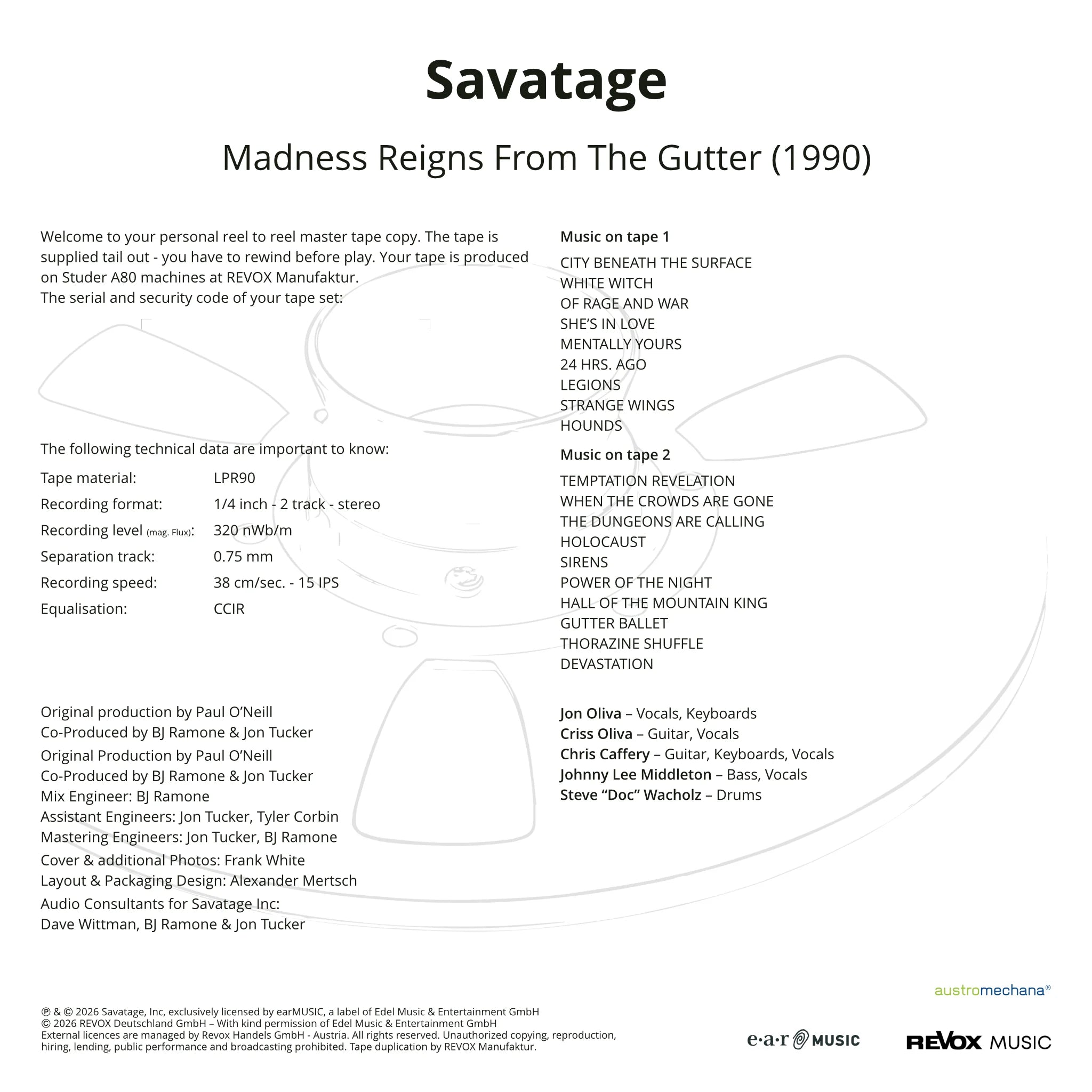 Savatage - Madness Reigns From The Gutter 1990 (Master Tape)