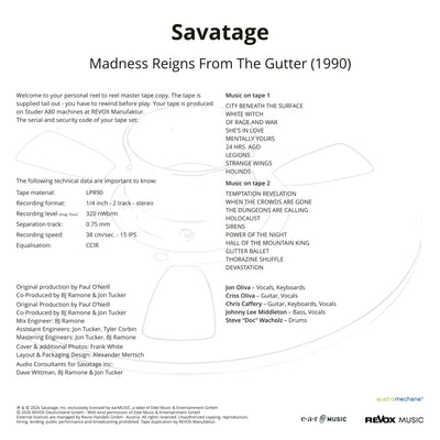 Savatage - Madness Reigns From The Gutter 1990 (Master Tape)
