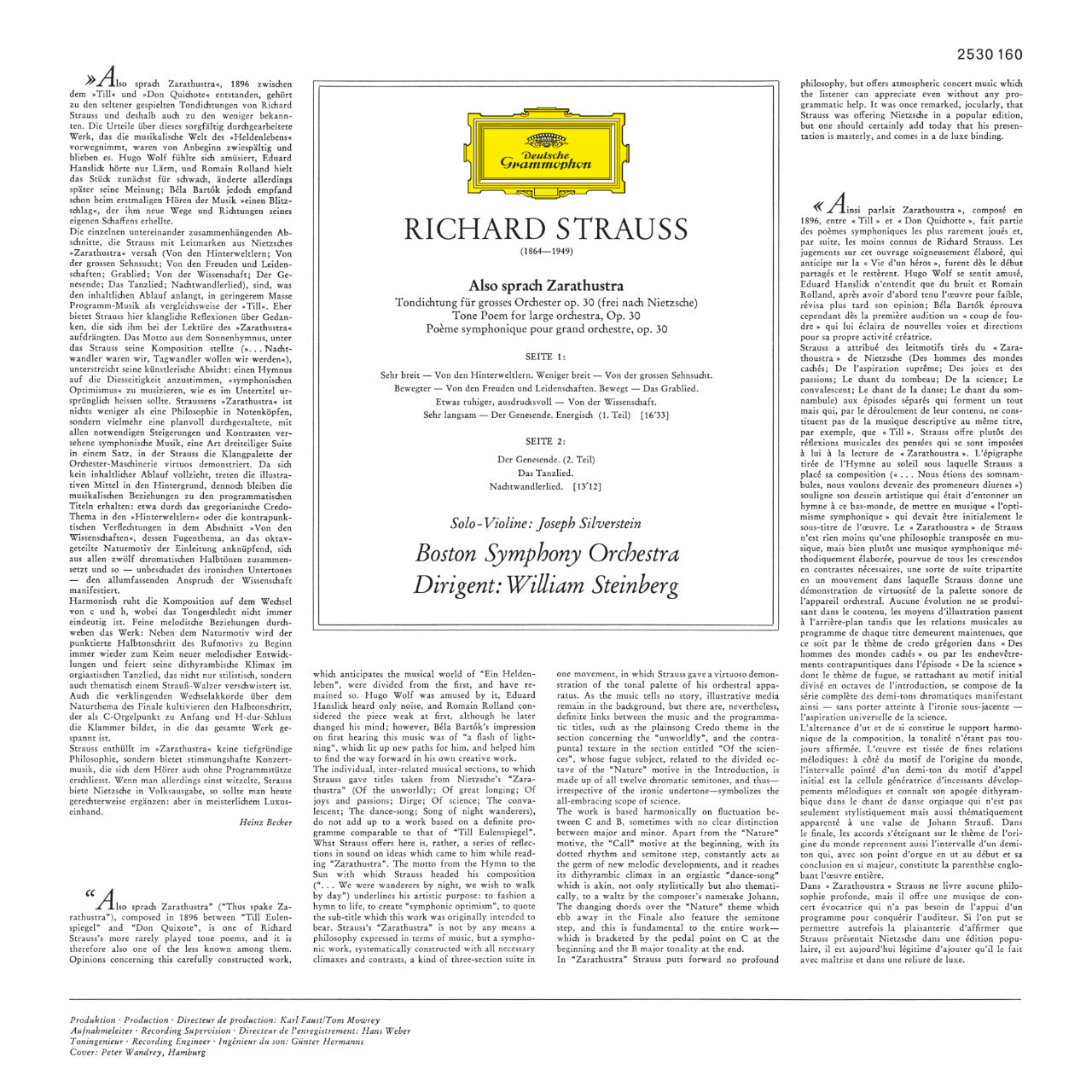 Richard Strauss Also Sprach Zarathustra Cover Backside